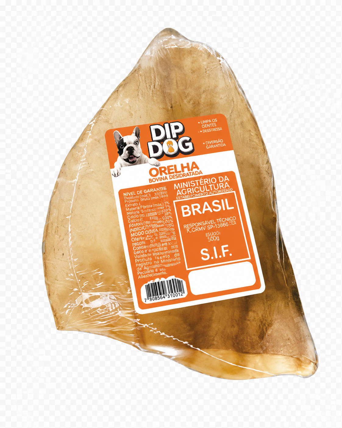 Kit 10 Mordedores Orelha Bovina Natural Patamix